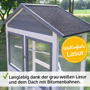Vogelvoliere Aria – wetterfest, gross & pflegeleicht für Balkon & Garten