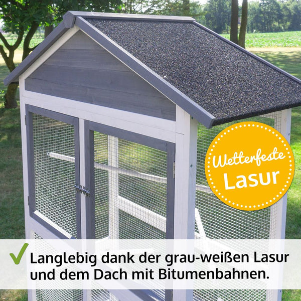 Vogelvoliere Aria – wetterfest, gross & pflegeleicht für Balkon & Garten