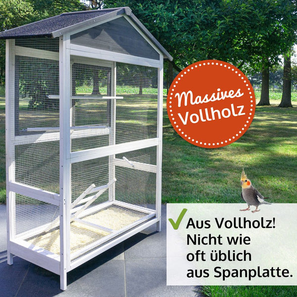 Vogelvoliere Aria – wetterfest, gross & pflegeleicht für Balkon & Garten