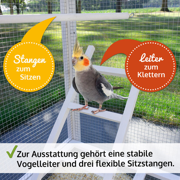 Vogelvoliere Aria XL wetterfest stabil & leicht zu reinigen