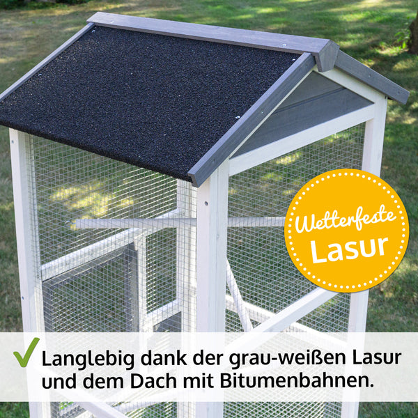 Vogelvoliere Aria XL wetterfest stabil & leicht zu reinigen