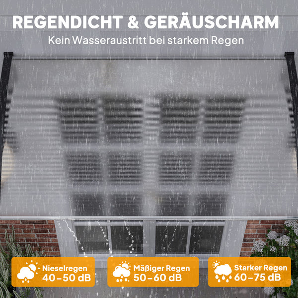 Vordach wetterfest UV-beständig für Eingang 90x150cm weiss