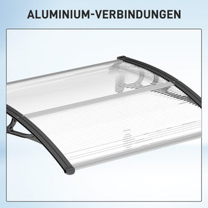 Vordach Haustür Polycarbonat 75x100cm Transparent