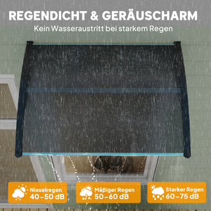 Vordach Überdachung für Haustür und Fenster wetterfest schwarz