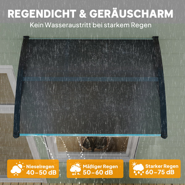 Vordach Überdachung für Haustür und Fenster wetterfest schwarz