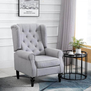 Einzelsessel Relaxsessel Ohrensessel Akzentsessel mit Tufting Polyester Grau
