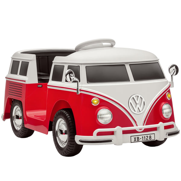 Kinder Elektroauto VW Bully 12V mit MP3 Doppelmotor und Hupe rot