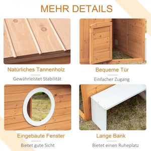 Spielhaus Holz Kinderspielhaus Briefkasten Outdoor Gartenspielhaus mit Blumentopfrack