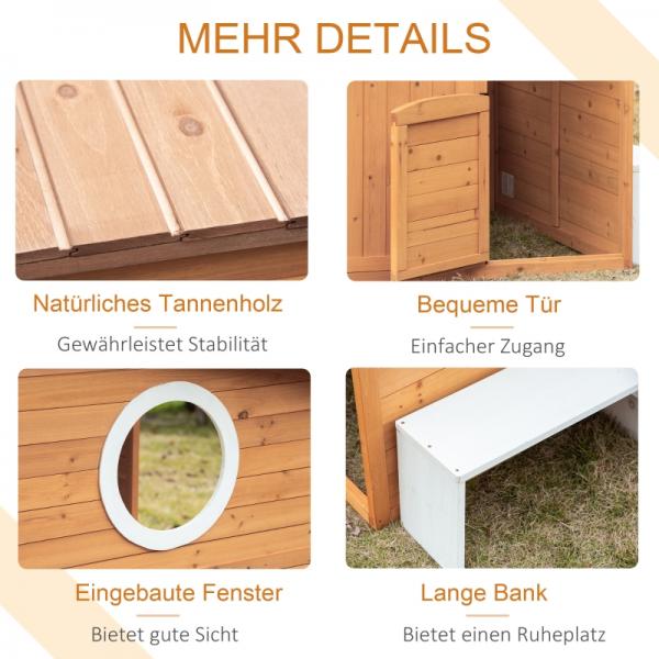Spielhaus Holz Kinderspielhaus Briefkasten Outdoor Gartenspielhaus mit Blumentopfrack