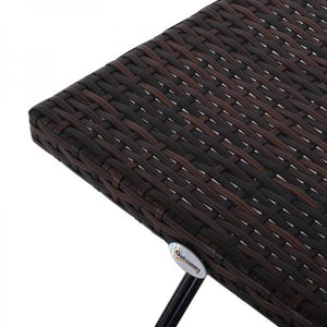 Gartentisch Beistelltisch klappbar Polyrattan + Metall Braun 40 x 40 x 40 cm