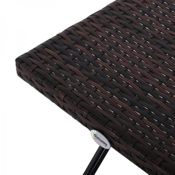 Gartentisch Beistelltisch klappbar Polyrattan + Metall Braun 40 x 40 x 40 cm