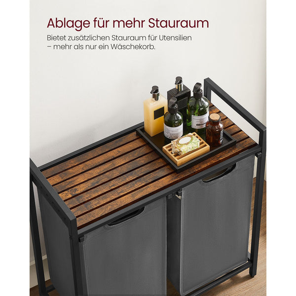 Wäschekorb 2 Fächer herausnehmbar