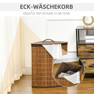 Wäschekorb Wäschesammler mit abnehmbarem Deckel 55L braun