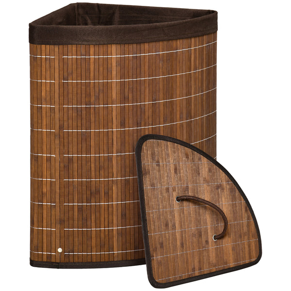 Wäschekorb Wäschesammler mit abnehmbarem Deckel 55L braun
