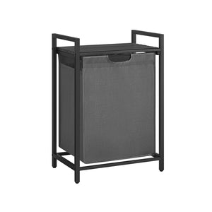 Wäschekorb 65L Schwarz Grau