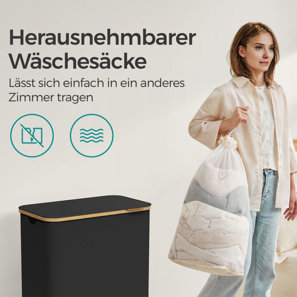 Wäschekorb Aufbewahrungskorb 65 Liter mit Deckel