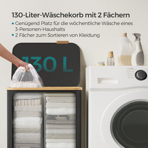 Wäschekorb Aufbewahrungskorb 65 Liter mit Deckel