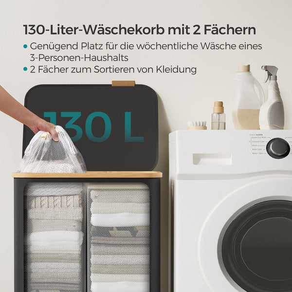 Wäschekorb Aufbewahrungskorb 65 Liter mit Deckel