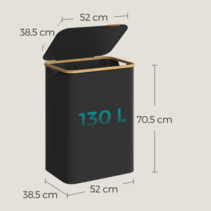 Wäschekorb Aufbewahrungskorb 65 Liter mit Deckel