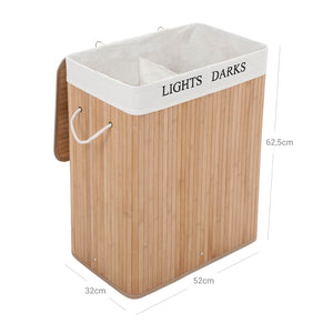 Wäschekorb Bambus 100L Natur