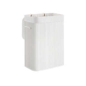 Wäschekorb Bambus 72L Weiss