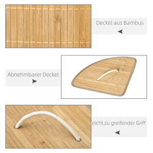 Wäschekorb mit Deckel und herausnehmbarem Wäschesack Bambus