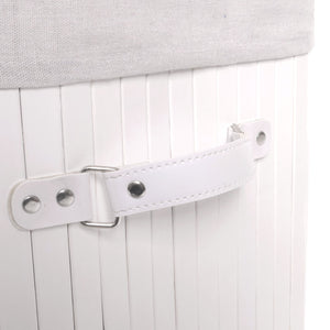 Wäschekorb Laundry Wäschebox Bambus 61x43x32cm 70l weiss
