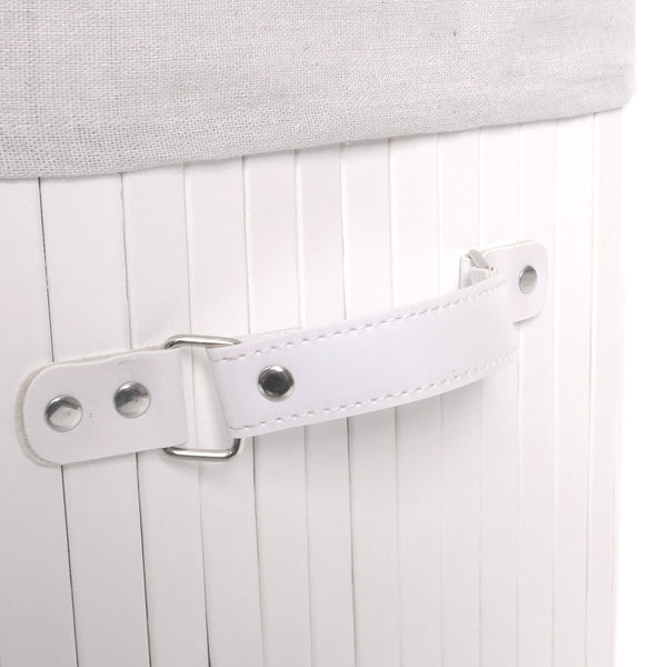 Wäschekorb Laundry Wäschebox Bambus 61x43x32cm 70l weiss