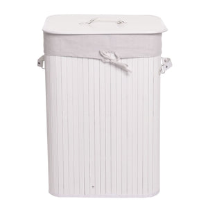 Wäschekorb Laundry Wäschebox Bambus 61x43x32cm 70l weiss