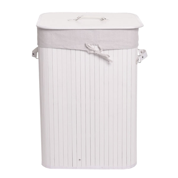 Wäschekorb Laundry Wäschebox Bambus 61x43x32cm 70l weiss