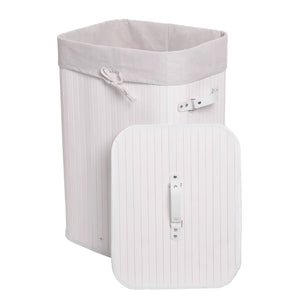 Wäschekorb Laundry Wäschebox Bambus 61x43x32cm 70l weiss