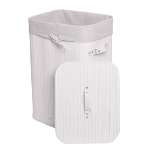 Wäschekorb Laundry Wäschebox Bambus 61x43x32cm 70l weiss