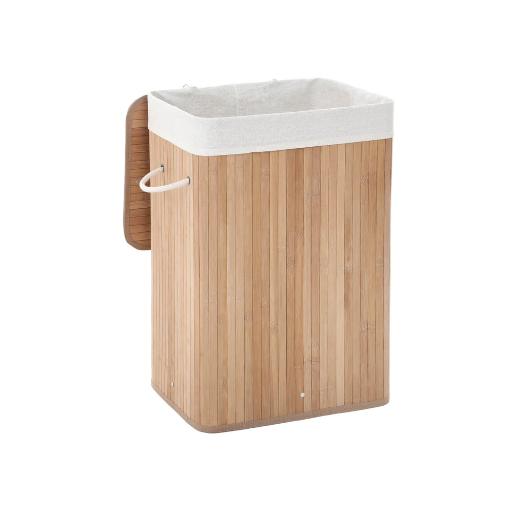 Cesto portabiancheria, bambù, 72L, naturale