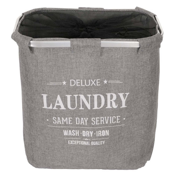 Wäschesammler Laundry Wäschebox mit Netz 1 Fach 56x49x30cm 82l grau