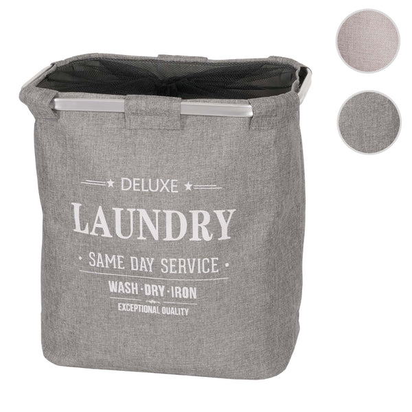Wäschesammler Laundry Wäschebox mit Netz 1 Fach 56x49x30cm 82l grau