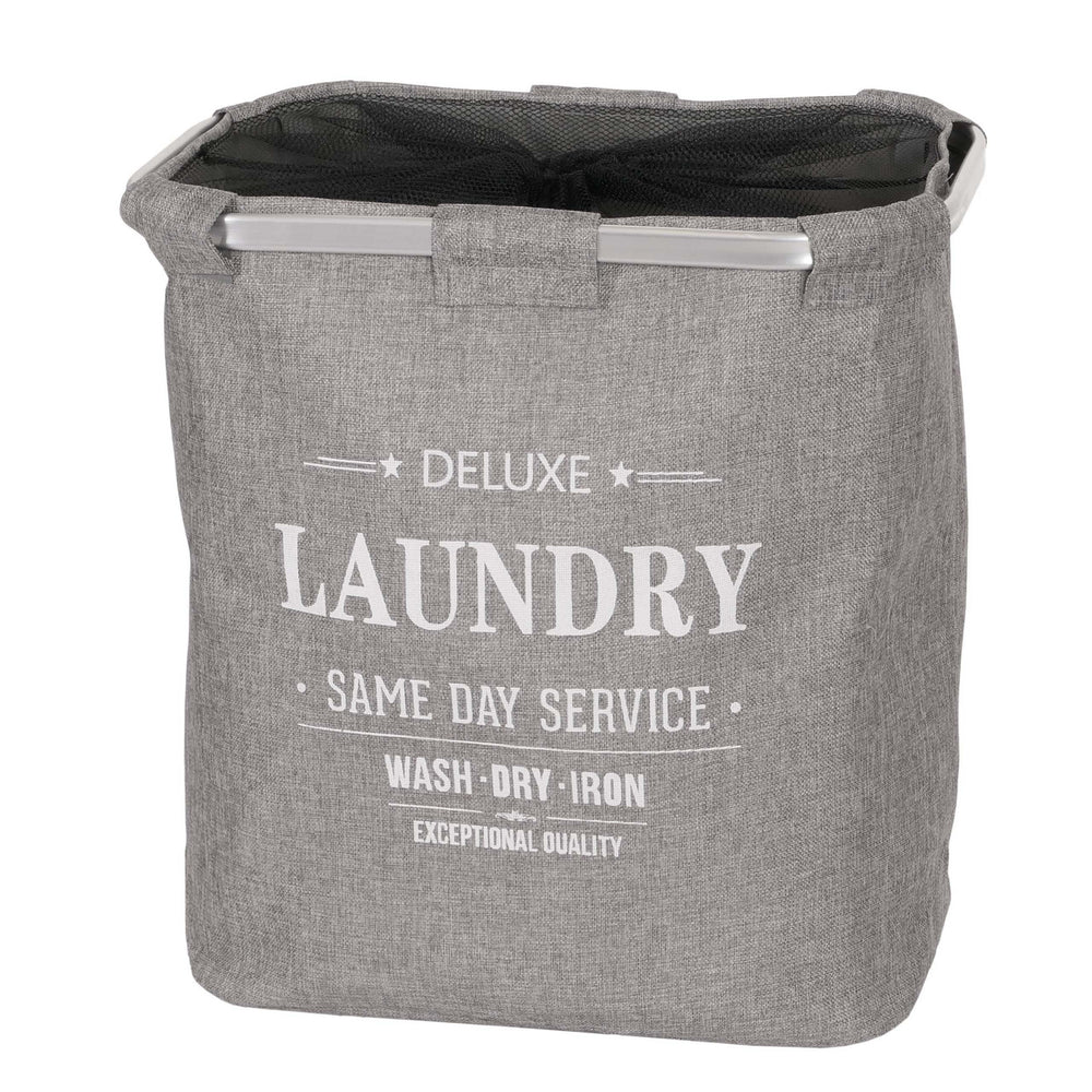 Wäschesammler Laundry Wäschebox mit Netz 1 Fach 56x49x30cm 82l grau