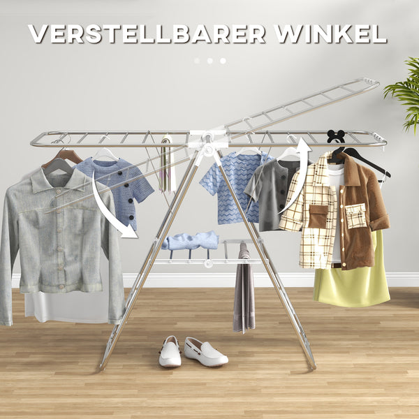 Wäscheständer Faltbar Flügeltrockner Edelstahl Kunststoff