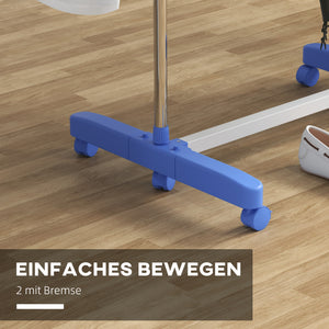 Wäscheständer Wäschetrockner 3 Ebenen klappbarer Seitenflügel Stahl Blau