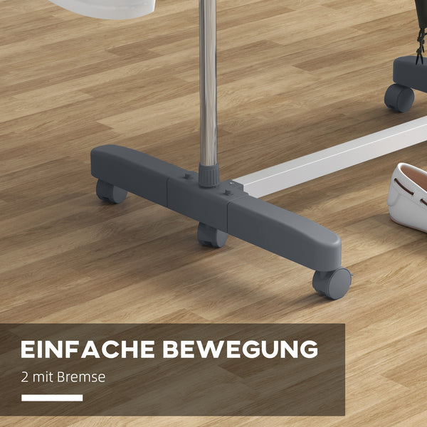 Wäscheständer Wäschetrockner 3 Ebenen klappbarer Seitenflügel Stahl Grau
