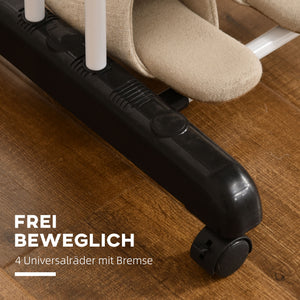 Wäscheständer Wäschetrockner 4 Ebenen mit Rollen platzsparend Schwarz