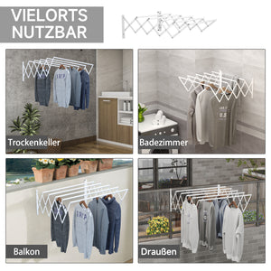 Wäscheständer Wäschetrockner für Textilien Weiss