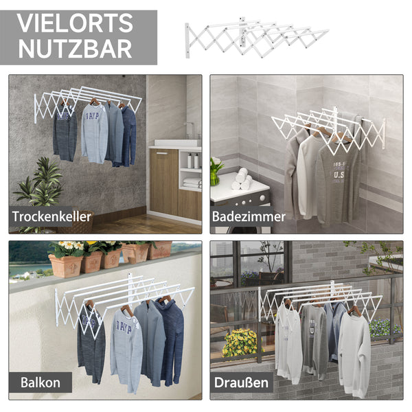 Wäscheständer Wäschetrockner für Textilien Weiss