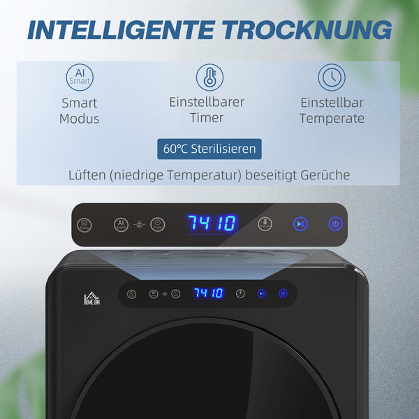 Wäschetrockner kompakt mit 6 Programmen und Touch-Bedienung 3kg