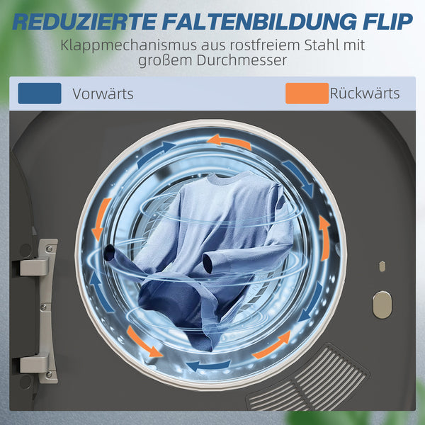 Wäschetrockner kompakt mit UV-Desinfektion 4kg Edelstahl grau