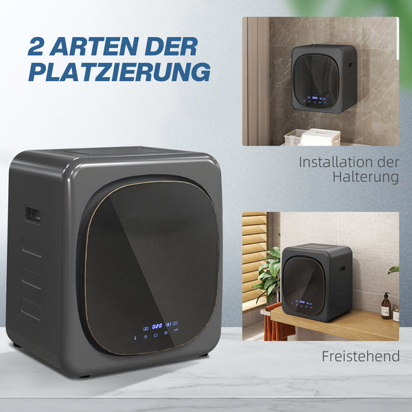 Wäschetrockner kompakt mit UV-Desinfektion 4kg Edelstahl grau