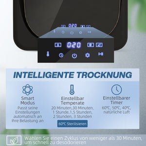 Wäschetrockner kompakt mit UV-Desinfektion 4kg Edelstahl Schwarz
