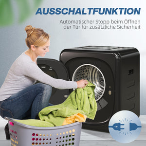 Wäschetrockner kompakt mit UV-Desinfektion 4kg Edelstahl Schwarz
