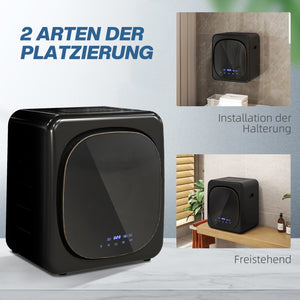 Wäschetrockner kompakt mit UV-Desinfektion 4kg Edelstahl Schwarz