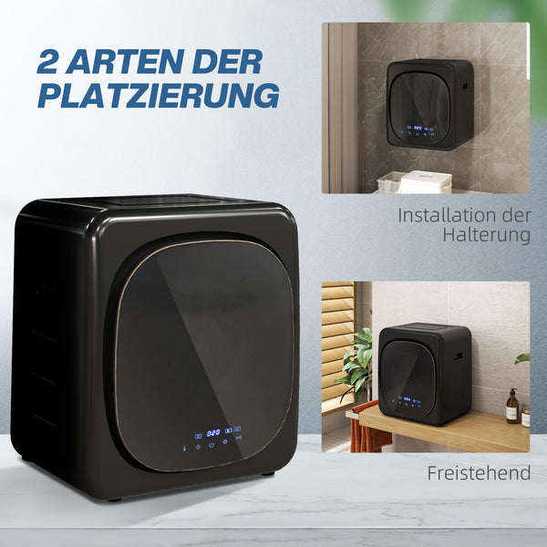 Wäschetrockner kompakt mit UV-Desinfektion 4kg Edelstahl Schwarz
