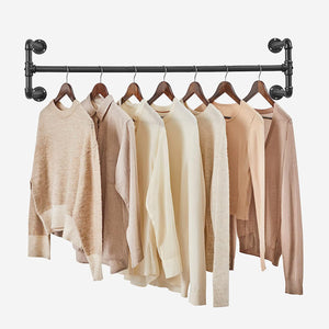 Wand-Kleiderstangen Kleiderhalter 2er-Set Schwarz